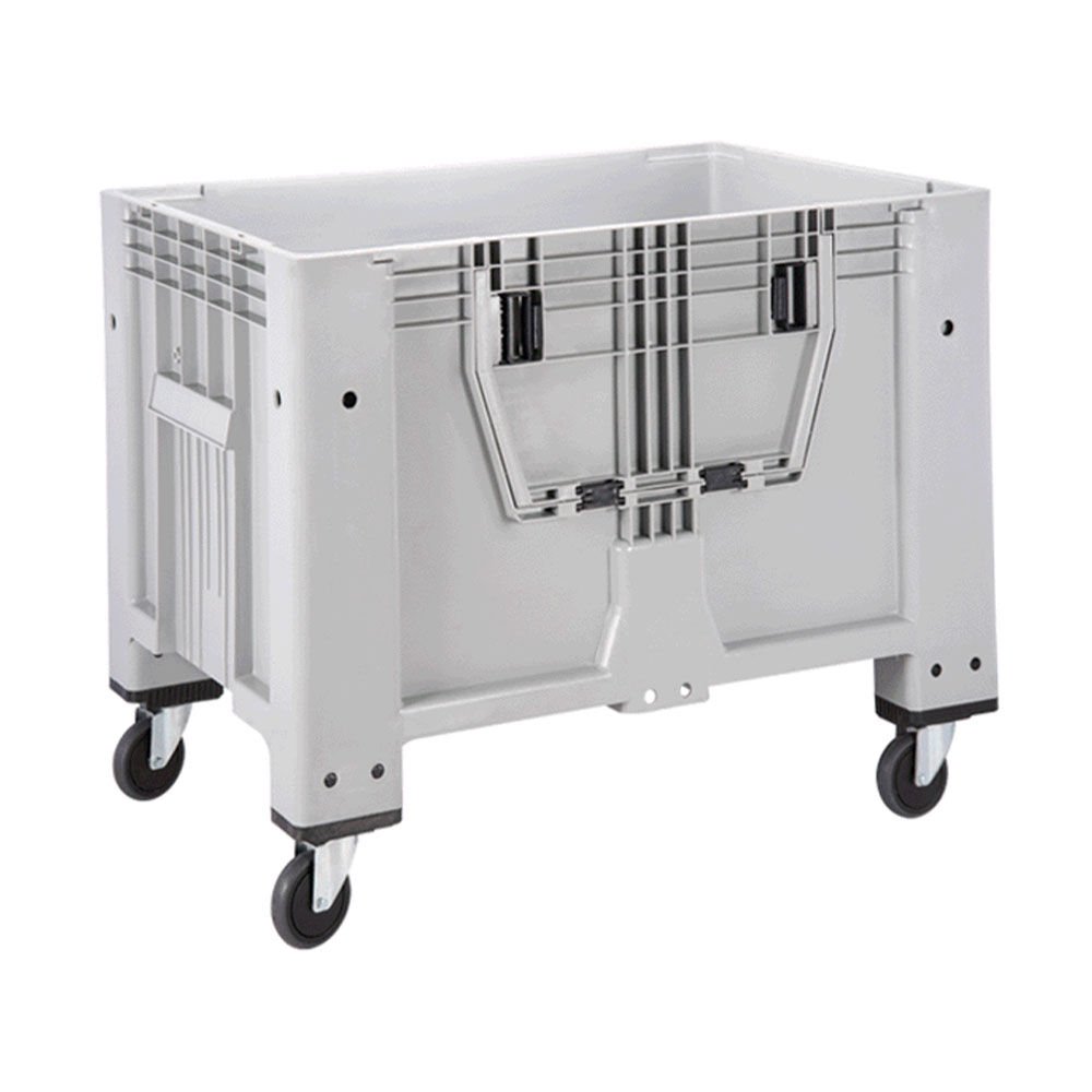 DP.210.100.05 Kapalı Tip Tekerlekli Plastik Konteyner Kasa (Önden Açılır Kapaklı)