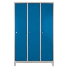 DP.40.100.09 Üçlü Standart Personel Soyunma Dolabı Gri-Mavi