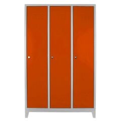 DP.40.100.12 Üçlü Plus Personel Soyunma Dolabı Gri-Turuncu