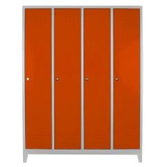 DP.40.100.36 Dörtlü Bitişik Standart Personel Soyunma Dolabı Gri-Turuncu