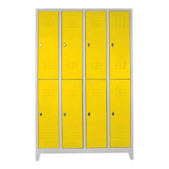 DP.40.100.40 Sekizli Standart Personel Soyunma Dolabı Gri-Sarı