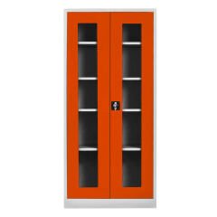 20.13.09 198 cm. Camlı Dosya Dolabı Gri-Turuncu