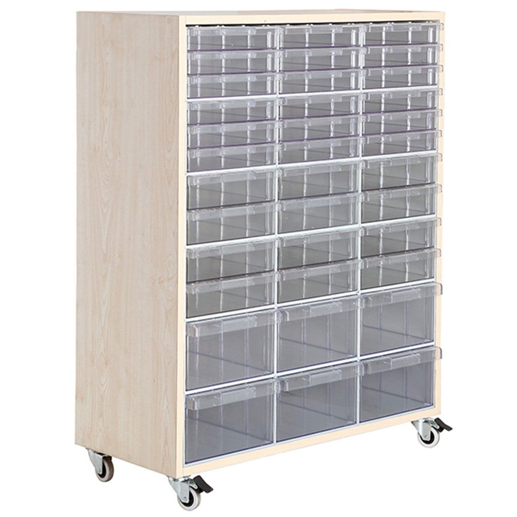 DP.205.100.16 Plastik Çekmeceli Tekerlekli Ahşap Dolap