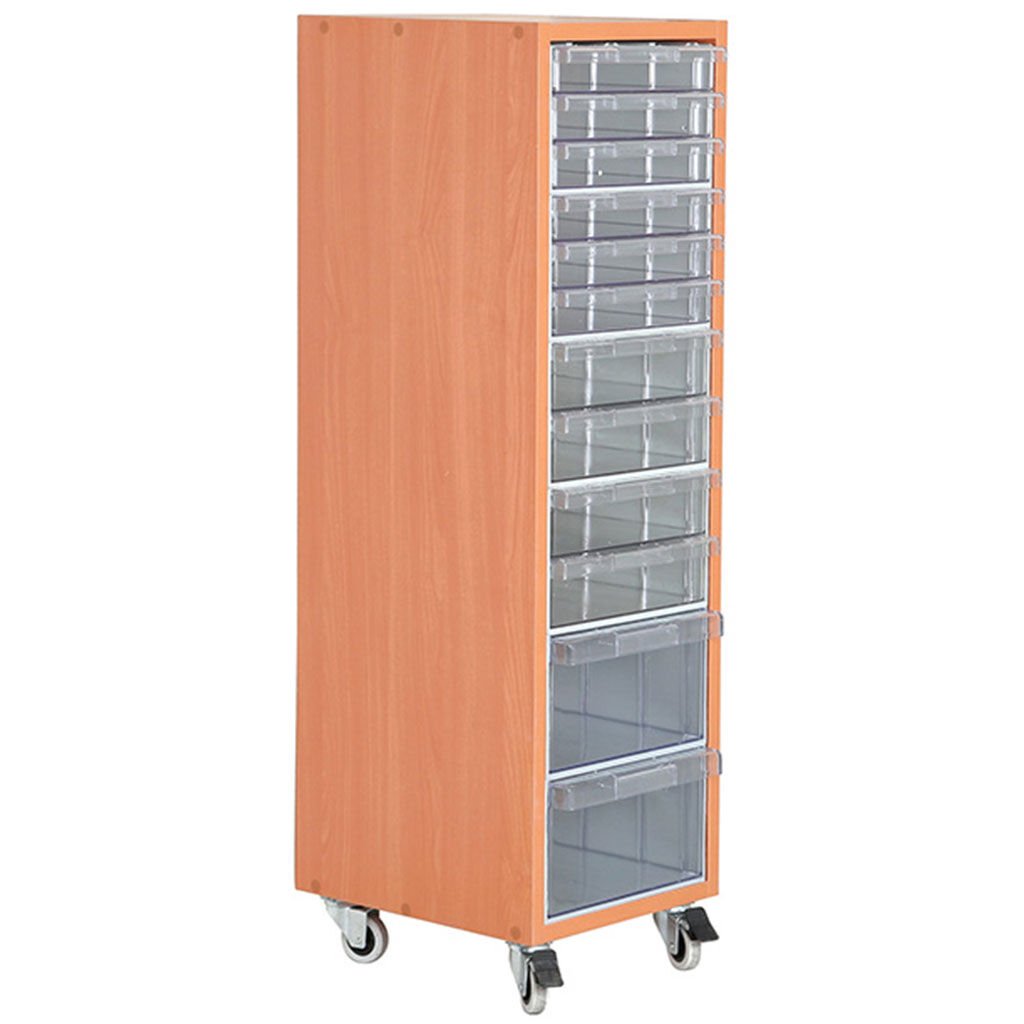 DP.205.100.17 Plastik Çekmeceli Tekerlekli Ahşap Dolap