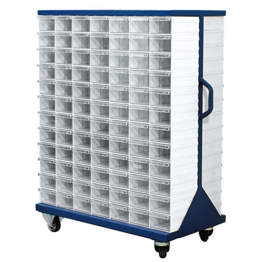 DP.205.100.06 Plastik Çekmeceli Tekerlekli Çift Yönlü Metal Dolap