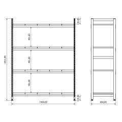 DP.30.100.03 Çelik Malzeme Rafı